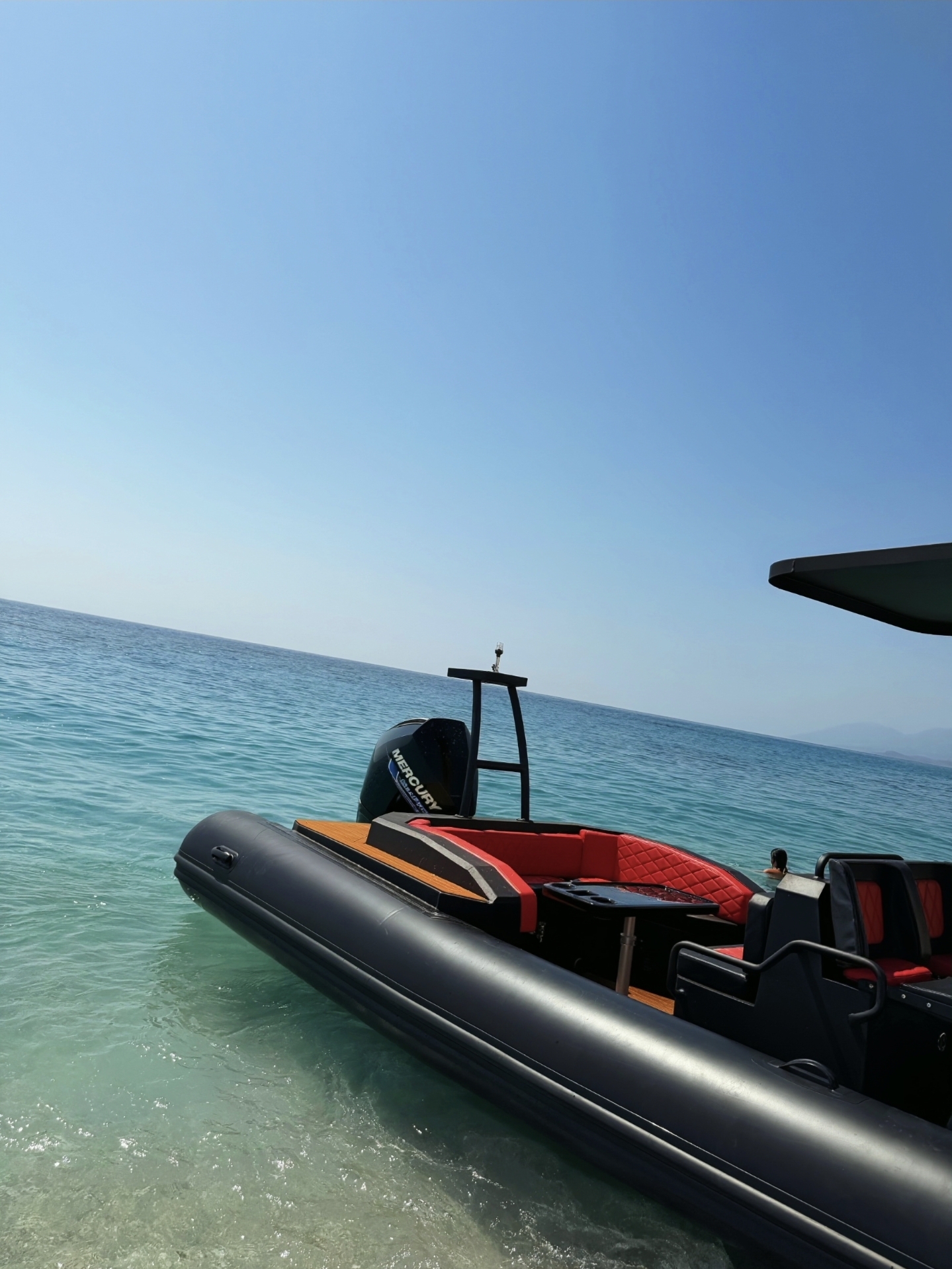 View from the bow of the boat along the Ionian coast